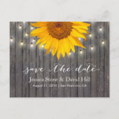 ひまわり素朴とストリングライト日付を保存 案内ポストカード (正面)
