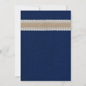 ひまわり素朴とネイビーブルーの結婚式招待状 招待状 (裏面)