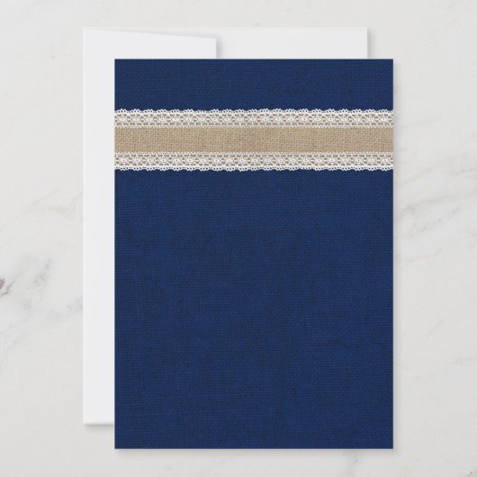 ひまわり素朴とネイビーブルーの結婚式招待状 招待状 (裏面)