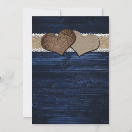 ひまわり素朴とネイビーブルーの結婚式招待状 招待状 (裏面)