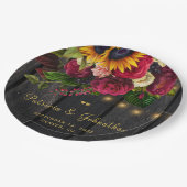 ひまわり素朴とバラのカスタムウェディングパーティー ペーパープレート (アングル)