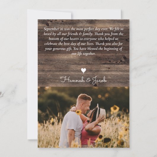 ひまわり素朴とバラウッドズ結婚ーズ サンキューカード (裏面)