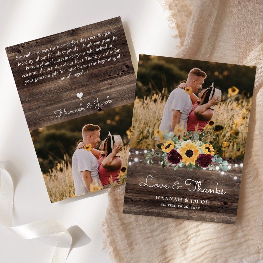 ひまわり素朴とバラウッドズ結婚ーズ サンキューカード