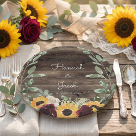 ひまわり素朴とバラウッドズ結婚ーズ ペーパープレート