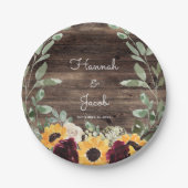 ひまわり素朴とバラウッドズ結婚ーズ ペーパープレート (正面)