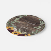 ひまわり素朴とバラウッドズ結婚ーズ ペーパープレート (アングル)