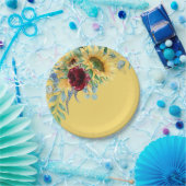 ひまわり素朴とバラフローラ黄 ペーパープレート (パーティー)