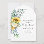 ひまわり素朴とバラフローラ60誕生日 招待状 (正面)