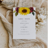 ひまわり素朴とバラ日付を保存 招待状