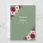 ひまわり素朴とバラ枠結婚式招待状 招待状 (裏面)