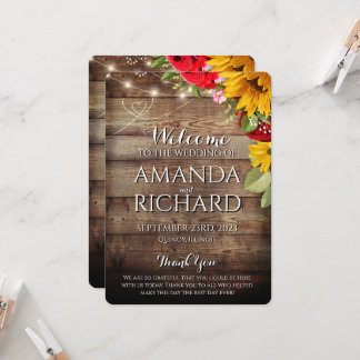 ひまわり素朴とバラ結婚式 プログラム