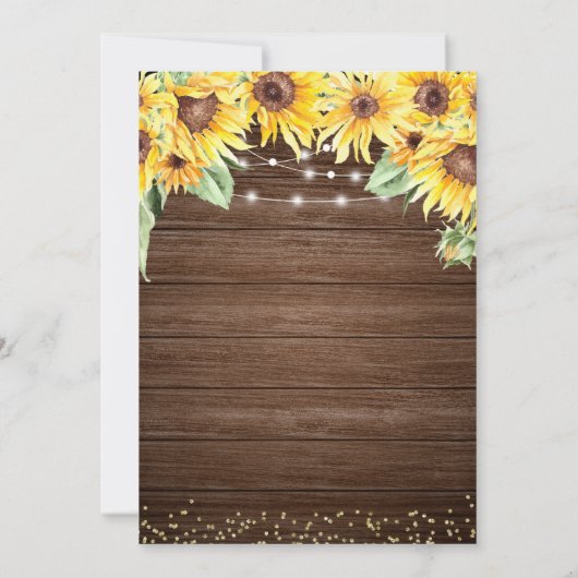 ひまわり素朴とバラ40歳の誕生日の招待状 招待状 (裏面)