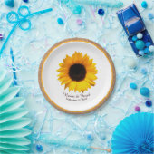 ひまわり素朴とバーラップ結婚の ペーパープレート (パーティー)