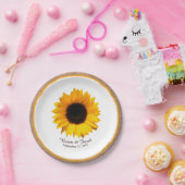 ひまわり素朴とバーラップ結婚の ペーパープレート (パーティー)