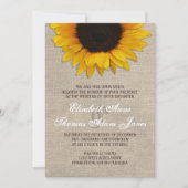 ひまわり素朴とバーラップ結婚式招待状 招待状 (正面)
