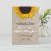 ひまわり素朴とバーラップ結婚式招待状 招待状 (スタンド正面)