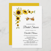 ひまわり素朴とビーブライダルシャワー 招待状 (正面/裏面)
