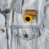 ひまわり素朴とブライダルヴェイルカントリーウェディング 缶バッジ (インサイチュ)