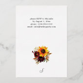 ひまわり素朴とブルゴーニュのフローラフレンドシップ 箔招待状 (裏面)