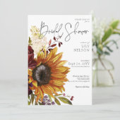 ひまわり素朴とブルゴーニュフローラブライダルシャワー 招待状 (スタンド正面)
