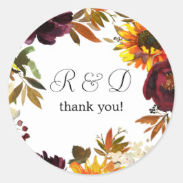 ひまわり素朴とブルゴーニュフローラモノグラム –  ラウンドシール