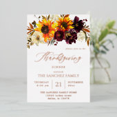 ひまわり素朴とブルゴーニュフローラ感謝祭 箔招待状 (立ち正面)