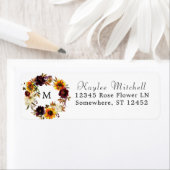 ひまわり素朴とブルゴーニュ1フローラ差出人住所 ラベル (インサイチュ)