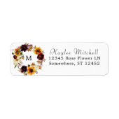 ひまわり素朴とブルゴーニュ1フローラ差出人住所 ラベル (正面)