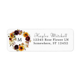 ひまわり素朴とブルゴーニュ1フローラ差出人住所 ラベル