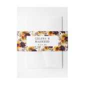 ひまわり素朴とブルゴーニュ、パープルフローラ 招待状ベリーバンド (正面例)