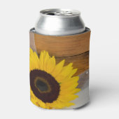 ひまわり素朴とベールの国の結婚式の好意 缶クーラー (缶正面)