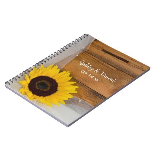 ひまわり素朴とベールの国の結婚式 ノートブック (左側)