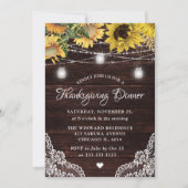 ひまわり素朴とメイスンジャイルライツサンクスギビング 招待状 (正面)