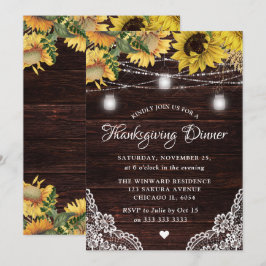 ひまわり素朴とメイスンジャイルライツサンクスギビング 招待状