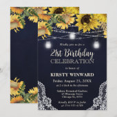 ひまわり素朴とメイスンジャイルライツ21歳の誕生日 招待状 (正面/裏面)