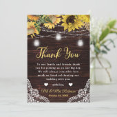 ひまわり素朴とメイスンジャーの灯結婚り サンキューカード (スタンド正面)