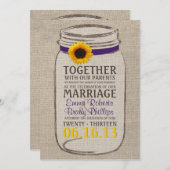 ひまわり素朴とメイソンジャー結婚式招待状 招待状 (正面/裏面)