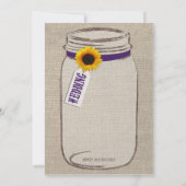 ひまわり素朴とメイソンジャー結婚式招待状 招待状 (裏面)