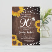 ひまわり素朴とライトサプライズ90誕生日 招待状 (スタンド正面)