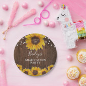 ひまわり素朴とライトフォト卒業パーティー ペーパープレート (パーティー)