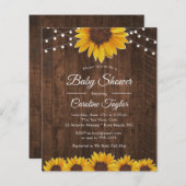 ひまわり素朴とライトベビーシャワー招待状 (正面/裏面)