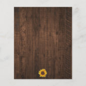 ひまわり素朴とライトベビーシャワー招待状 (裏面)