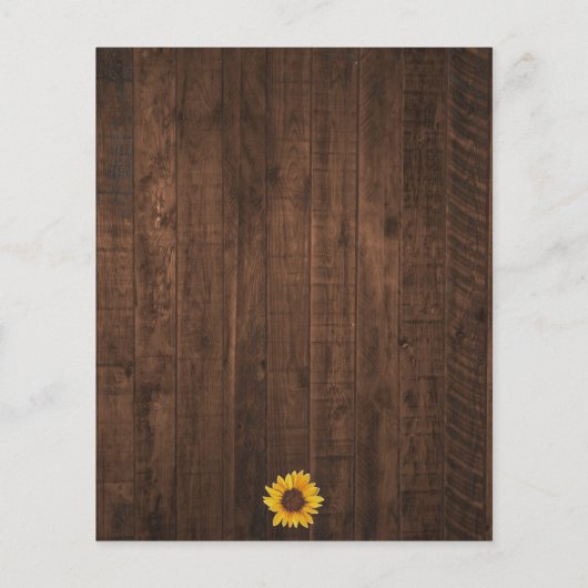 ひまわり素朴とライトベビーシャワー招待状 (裏面)