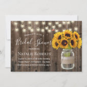 ひまわり素朴とラディバグバーンウッドブライダルシャワー 招待状 (正面)