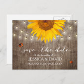 ひまわり素朴とラディバグ日付を保存 案内ポストカード (正面/裏面)