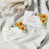 ひまわり素朴とラバンダーおむつラッフルカードW2 エンクロージャーカード