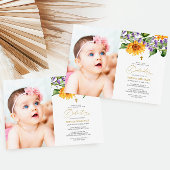 ひまわり素朴とラバンダー写真献身 招待状