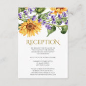 ひまわり素朴とラベンダーの披露宴カード エンクロージャーカード (正面)