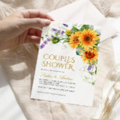 ひまわり素朴とラベンダーカップルシャワー 招待状