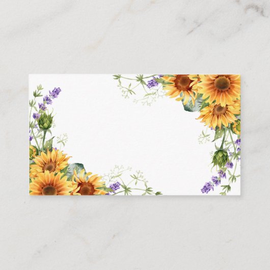 ひまわり素朴とラベンダーカード用ベビー帳 エンクロージャーカード (裏面)